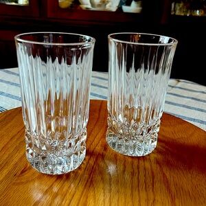 (2) FOSTORIA HERITAGE 12 OZ HEAVY HIGHBALL GLASSES VINTAGE